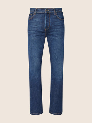 David Bootcut 5 Pocket Jeans in Dark Blue Comfort Denim