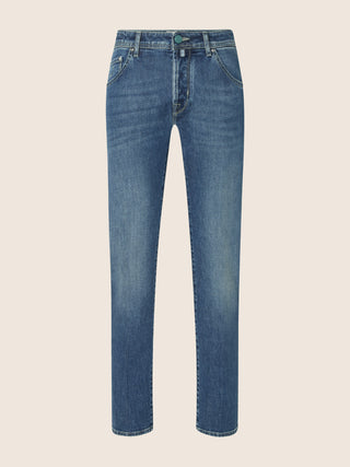Bard Regular-Slim 5 Pocket Jeans in Medium Blue Comfort Denim