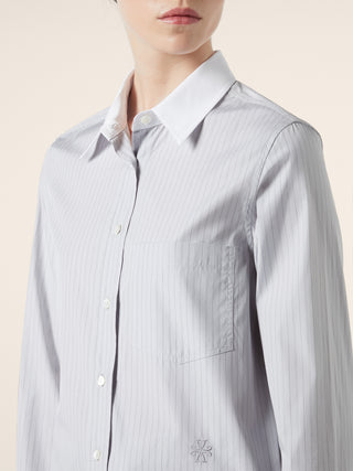 Chemise coupe droite en popeline à rayures