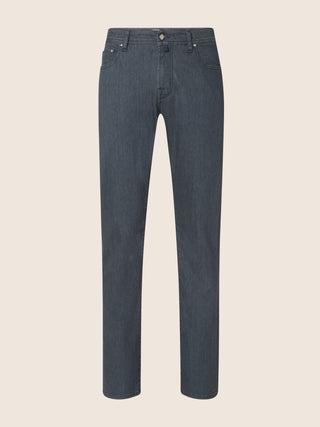Bard Fast Regular-Slim 5 Pocket Jeans in Grey Super Stretch Denim with Rinse Wash