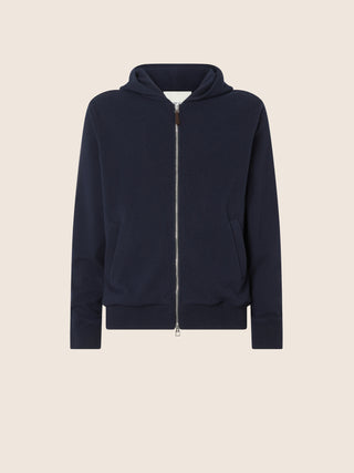 Sweatshirt in Navy Blue Cashmere Fleece