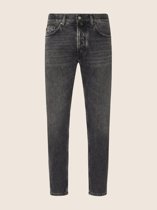 Jude Tapered 5 Pocket Jeans in Black Cotton and Lyocell Denim