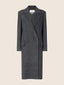 Coat in Grey Brushed Wool Cloth with Herringbone Motif | Jacob Cohën