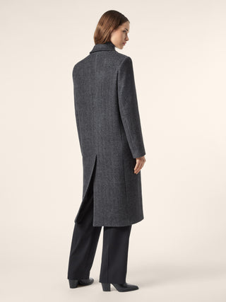 Manteau en laine motif chevrons