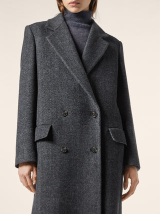 Manteau en laine motif chevrons