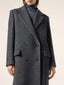 Coat in Grey Brushed Wool Cloth with Herringbone Motif | Jacob Cohën | Details 4