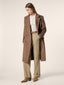 Coat in Nut-Brown Brushed Wool Cloth with Herringbone Motif | Jacob Cohën