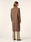 Coat in Nut-Brown Brushed Wool Cloth with Herringbone Motif | Jacob Cohën | Details 3