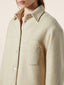 Overshirt in Cream Washed Wool Twill | Jacob Cohën | Details 4