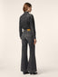 Jackie Palazzo 5 Pocket Jeans in Dark Grey Cotton and Lyocell Denim | Jacob Cohën | Details 4