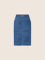 Gonna longuette in denim motivo Giglio laserato blu medio | Jacob Cohën