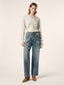 Jean wide 5 poches Grace en denim de coton et lyocell bleu foncé | Jacob Cohën | Details 3