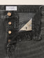 Bianca Wide 5 Pocket Bermuda Shorts in Black Recycled Cotton Denim | Jacob Cohën | Details 5