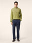 Mock-Neck Sweater with Half Zip in Cardamom Green Plated Wool-Mohair Knit | Jacob Cohën