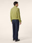 Mock-Neck Sweater with Half Zip in Cardamom Green Plated Wool-Mohair Knit | Jacob Cohën | Details 3