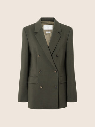 Blazer in Forest Green Bistretch Wool Canvas
