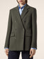 Blazer in Forest Green Bistretch Wool Canvas | Jacob Cohën | Details 4