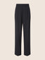 Tracy Wide Pants in Black Stretch Wool Canvas | Jacob Cohën