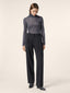 Tracy Wide Pants in Black Stretch Wool Canvas | Jacob Cohën