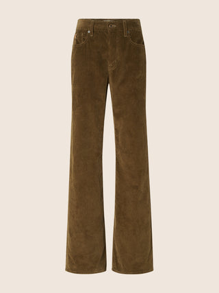 Hailey Relaxed 5 Pocket Pants in Dark Khaki Cotton Corduroy