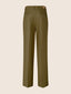 Tracy Wide Pants in Dark Green Wool Batavia | Jacob Cohën | Details 3