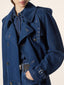 Trench in denim di cotone blu scuro lavaggio rinse | Jacob Cohën | Details 4