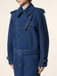 Trench in denim di cotone blu scuro lavaggio rinse | Jacob Cohën | Details 5