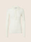 Polo Shirt with Long Sleeves in Cream Ribbed Wool Blend | Jacob Cohën | Details 1