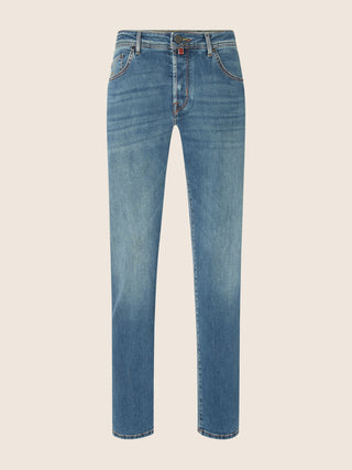 Bard Regular-Slim 5 Pocket Jeans in Light Blue Super Stretch Soft Denim