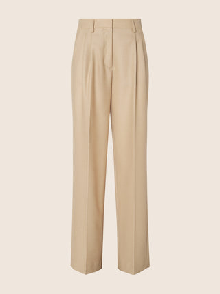 Tracy Wide Pants in Blush Beige Wool Batavia