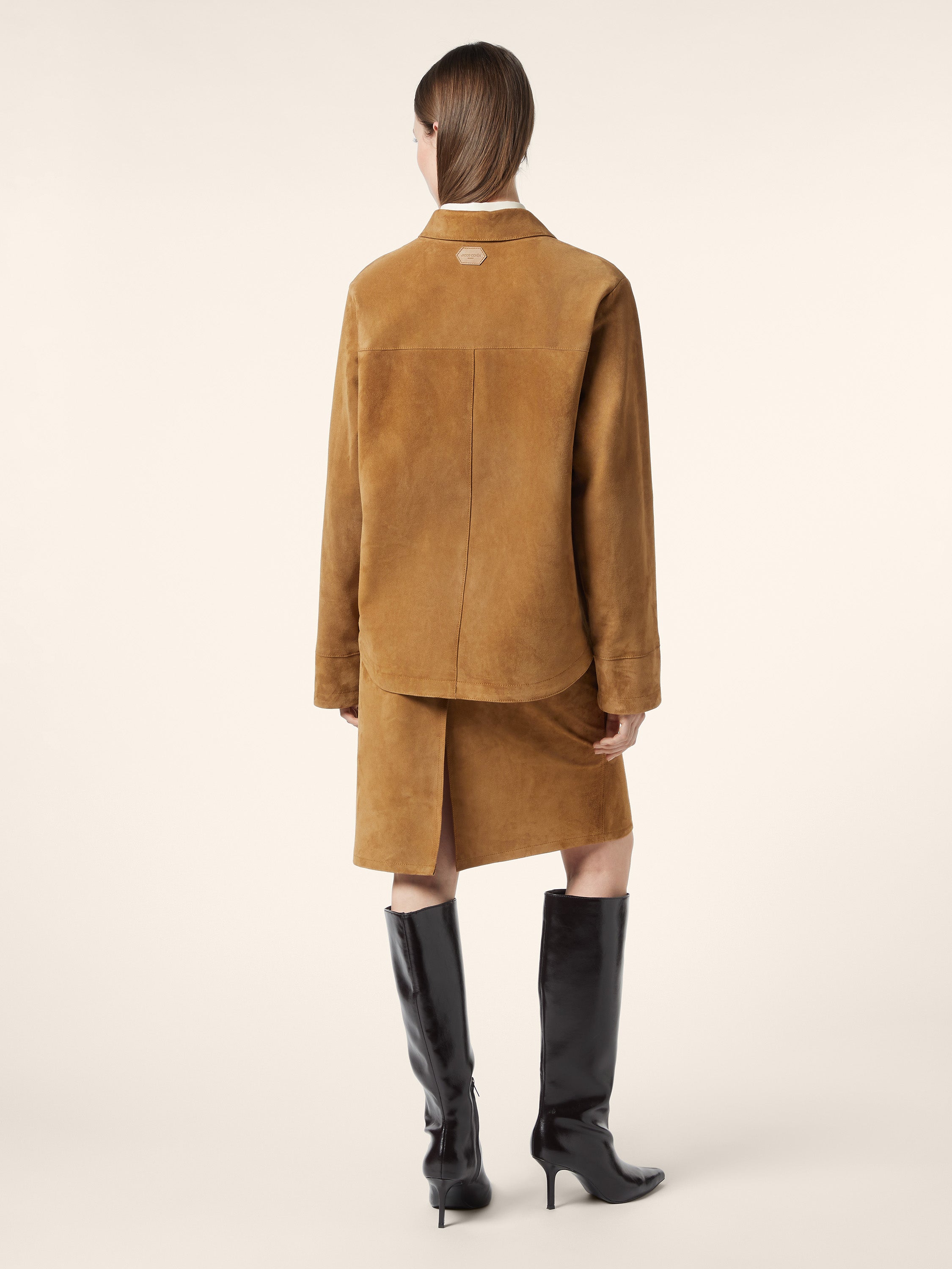 Midi Skirt in Caramel Suede | Jacob Cohën Midi Skirt in Caramel Suede | Jacob Cohën