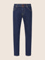 Scott Slim Cropped 5 Pocket Jeans in Dark Blue Super Stretch Denim with Stone Rinse Wash | Jacob Cohën