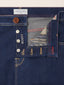 Scott Slim Cropped 5 Pocket Jeans in Dark Blue Super Stretch Denim with Stone Rinse Wash | Jacob Cohën | Details 5