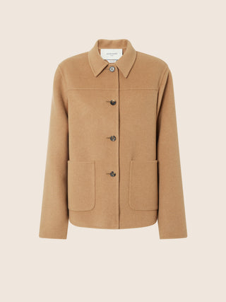 Jacket in Camel Wool Double Cloth