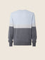 Crewneck Sweater in Grey and Light Blue Wool and Cashmere with Embroidery | Jacob Cohën