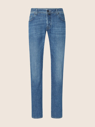 Nick Slim 5 Pocket Jeans in Medum Blue Comfort Denim