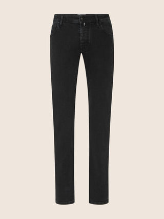 Nick Slim Super Slim 5 Pocket Jeans in Black Power Stretch Denim