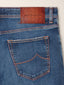 Bard Regular-Slim 5 Pocket Jeans in Medium Blue Super Stretch Denim | Jacob Cohën