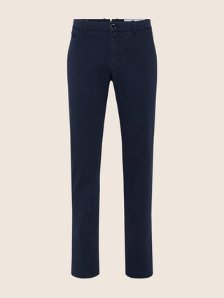 Bobby Slim Chino Pants in Navy Blue Stretch Gabardine
