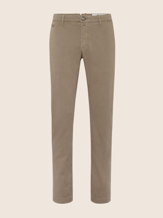 Bobby Slim Chino Pants in Khaki Stretch Gabardine
