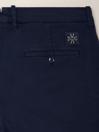 Pantalone chino slim Bobby in gabardina stretch navy blue