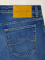 Bard Regular-Slim 5 Pocket Jeans in Medium Blue Stonwashed Super Stretch Denim | Jacob Cohën | Details 4