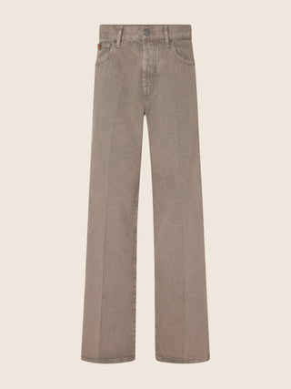 Grace Wide 5 Pocket Pants in Cappuccino Cotton Bull Fabric