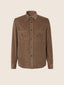 Chemise à poches en velours côtelé de coton couleur noisette | Jacob Cohën