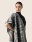 Scarf in Grey and White Wool-Cashmere Jacquard | Jacob Cohën