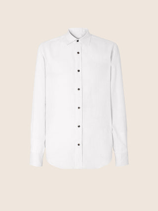 Regular Fit Shirt in White Linen