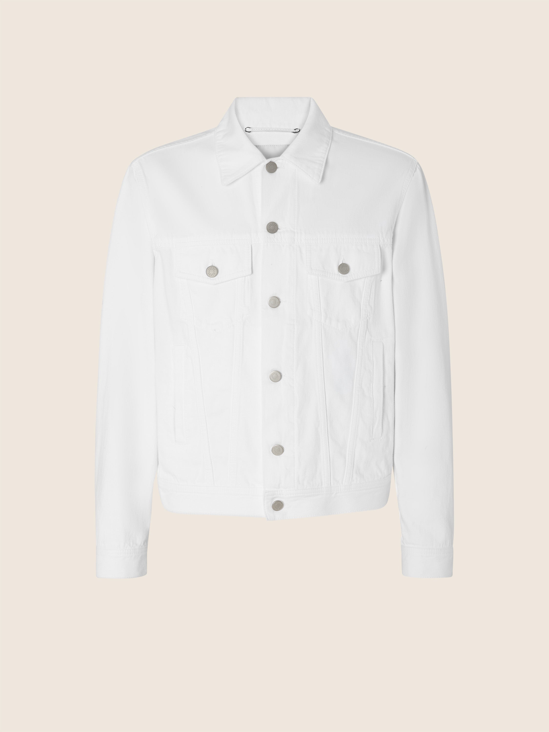 Trucker Jacket in White Cotton Bull | Jacob Cohën