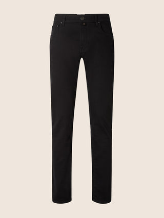 Bard Regular-Slim 5 Pocket Jeans in Stay Black Super Stretch Denim with Rinse Wash