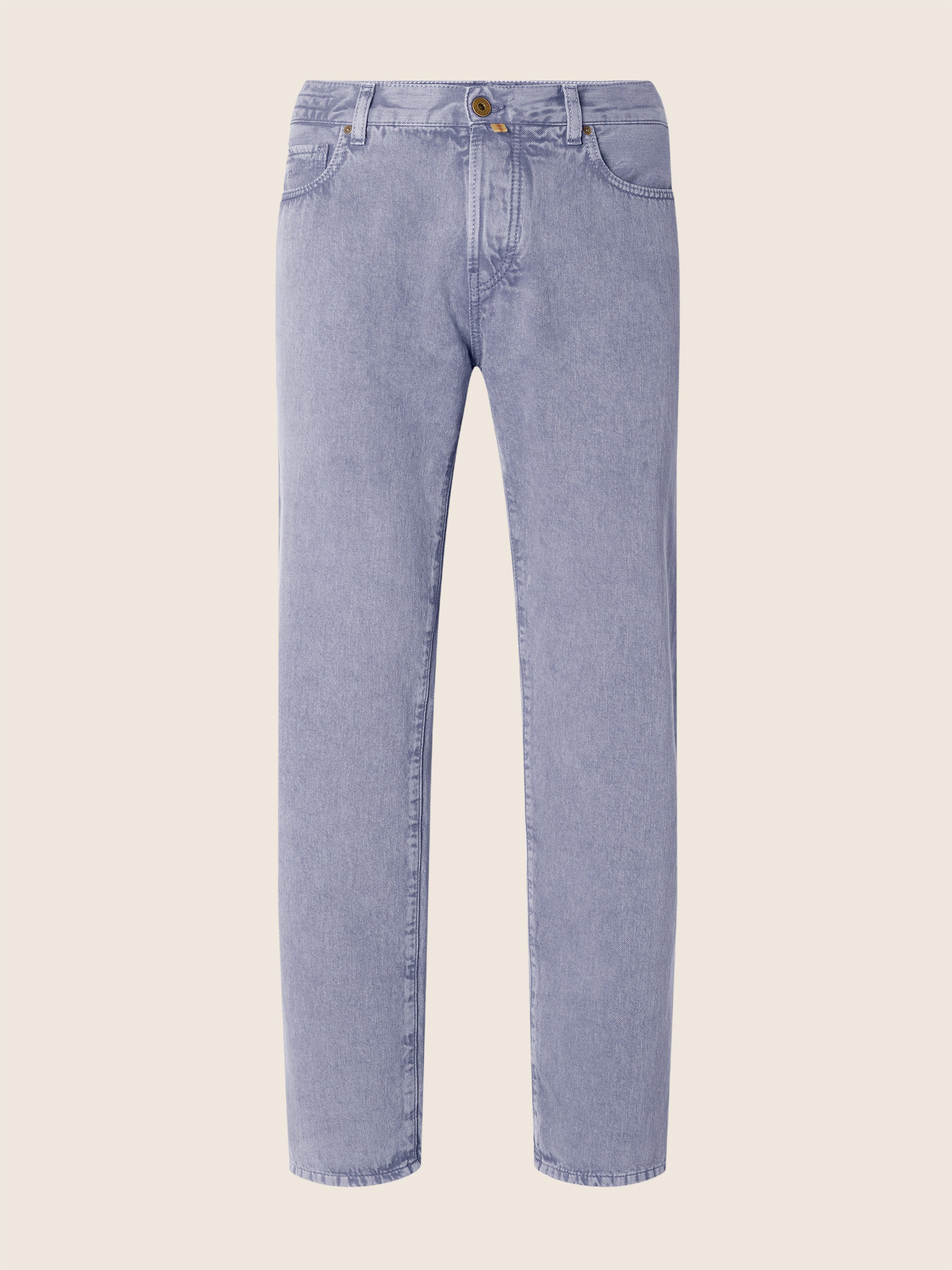 Edo Regular-Straight 5 Pocket Pants in Colony Blue Cotton Bull | Jacob ...