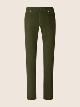 Nick Slim 5 Pocket Pants in Loden Green Stretch Gabardine